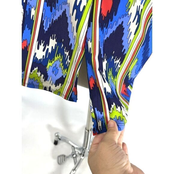 Jude Connally Womens Mock Neck Sleeveless Macy Top Sz Medium Ikat Geometric New - Picture 4 of 11